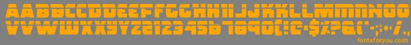 Rogue Hero Laser-Schriftart – Orangefarbene Schriften auf grauem Hintergrund