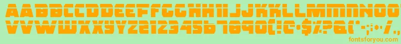 Rogue Hero Laser Font – Orange Fonts on Green Background