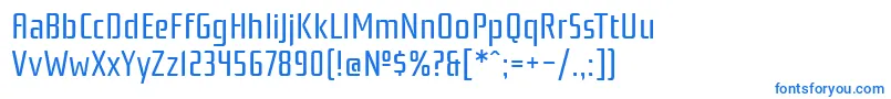 フォントRationaleRegular – 白い背景に青い文字