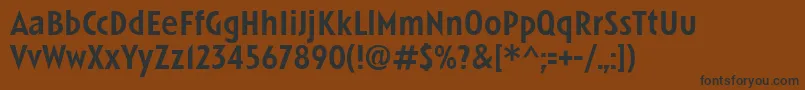 Czcionka LinotypeSpitzMedium – czarne czcionki na brązowym tle