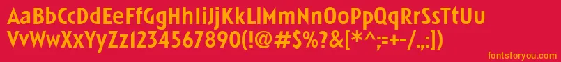 LinotypeSpitzMedium Font – Orange Fonts on Red Background