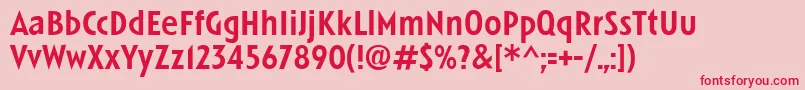 LinotypeSpitzMedium Font – Red Fonts on Pink Background