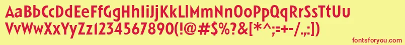LinotypeSpitzMedium Font – Red Fonts on Yellow Background