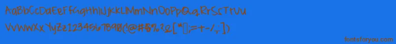 Peameaghan Font – Brown Fonts on Blue Background