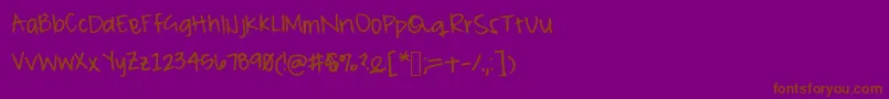 Peameaghan-Schriftart – Braune Schriften auf violettem Hintergrund