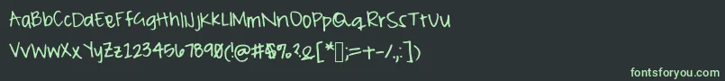 フォントPeameaghan – 黒い背景に緑の文字