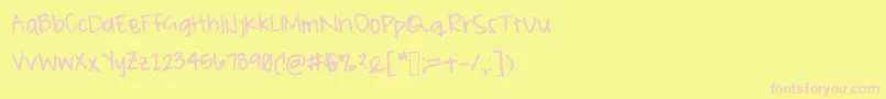 Więcej informacji o czcionce Peameaghan Czcionka Peameaghan – różowe czcionki na żółtym tle