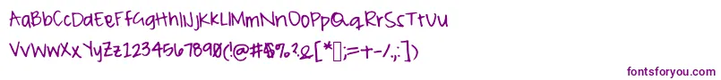 Шрифт Peameaghan – фиолетовые шрифты на белом фоне