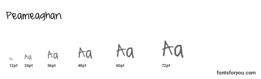 Peameaghan font sizes