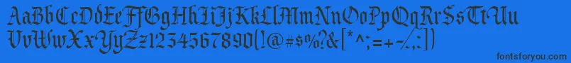 Princevaliant-Schriftart – Schwarze Schriften auf blauem Hintergrund