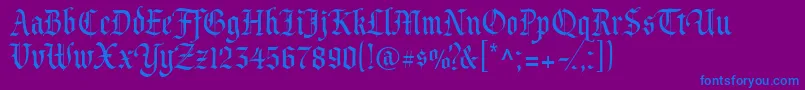 Princevaliant-Schriftart – Blaue Schriften auf violettem Hintergrund