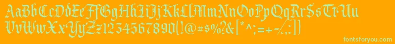 Princevaliant Font – Green Fonts on Orange Background