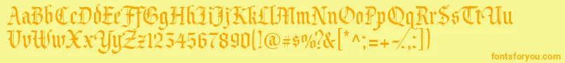Princevaliant Font – Orange Fonts on Yellow Background