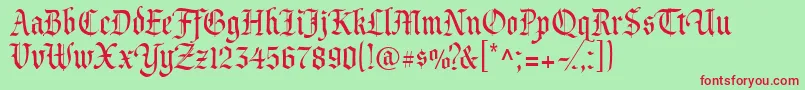 Princevaliant Font – Red Fonts on Green Background