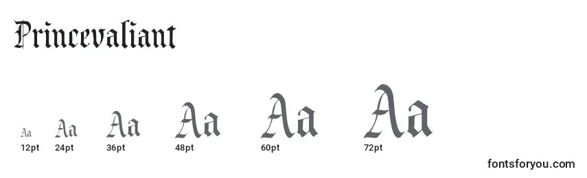 Princevaliant Font Sizes