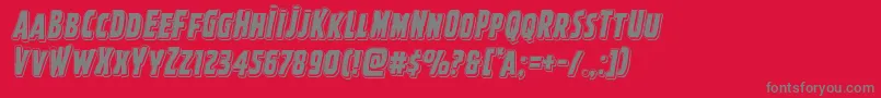 Ghoulishintentpunchital Font – Gray Fonts on Red Background