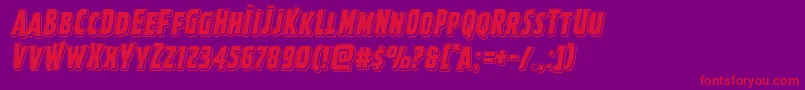 Ghoulishintentpunchital Font – Red Fonts on Purple Background