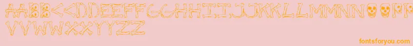 Bonified-Schriftart – Orangefarbene Schriften auf rosa Hintergrund