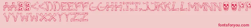 Bonified-Schriftart – Rote Schriften auf rosa Hintergrund