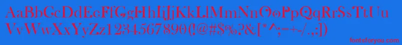 Fonte WachinangaFont – fontes vermelhas em um fundo azul