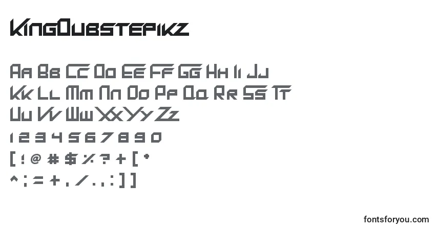 Schriftart KingDubstepikz – Alphabet, Zahlen, spezielle Symbole