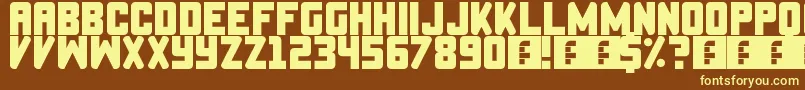 Establishment Font – Yellow Fonts on Brown Background