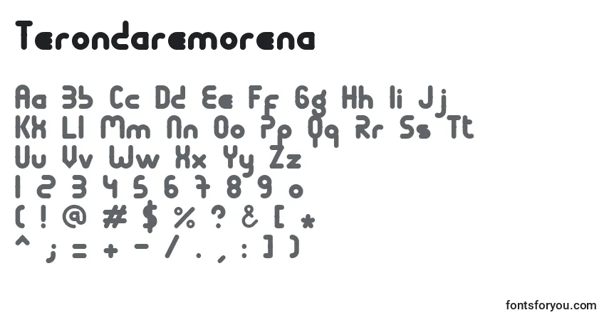 Шрифт Terondaremorena – алфавит, цифры, специальные символы