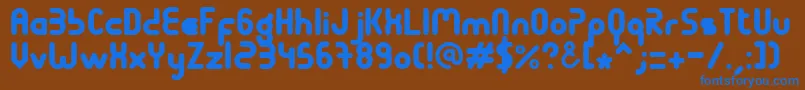 フォントTerondaremorena – 茶色の背景に青い文字