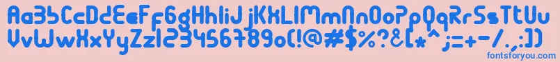 Terondaremorena-Schriftart – Blaue Schriften auf rosa Hintergrund
