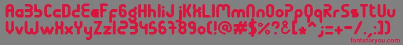 Terondaremorena-Schriftart – Rote Schriften auf grauem Hintergrund