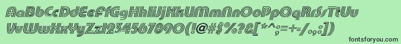 TripleeSlanted Font – Black Fonts on Green Background