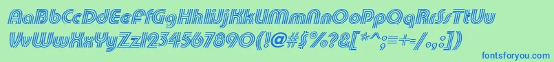 TripleeSlanted Font – Blue Fonts on Green Background