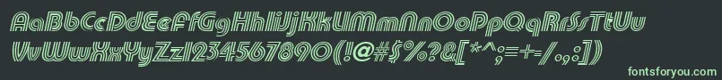 TripleeSlanted-fontti – vihreät fontit mustalla taustalla