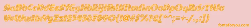 TripleeSlanted-Schriftart – Orangefarbene Schriften auf rosa Hintergrund