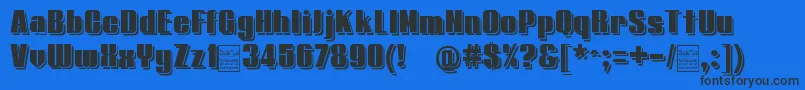 TypolineDemiShadowDemo Font – Black Fonts on Blue Background