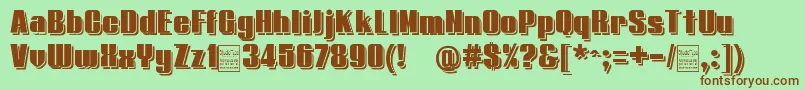 TypolineDemiShadowDemo Font – Brown Fonts on Green Background