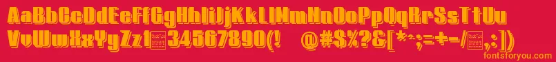 TypolineDemiShadowDemo Font – Orange Fonts on Red Background