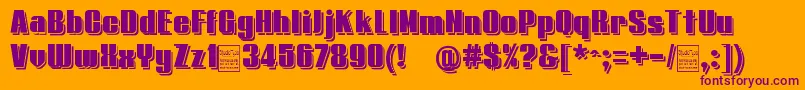 TypolineDemiShadowDemo Font – Purple Fonts on Orange Background