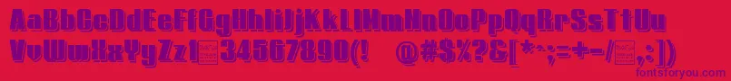 フォントTypolineDemiShadowDemo – 赤い背景に紫のフォント