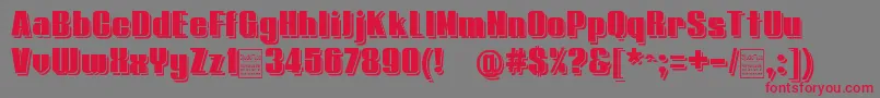 フォントTypolineDemiShadowDemo – 赤い文字の灰色の背景