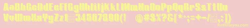 TypolineDemiShadowDemo-Schriftart – Gelbe Schriften auf rosa Hintergrund