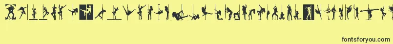 PoleDance Font – Black Fonts on Yellow Background