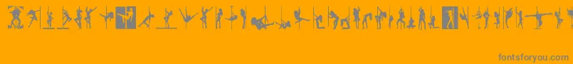 PoleDance-Schriftart – Graue Schriften auf orangefarbenem Hintergrund