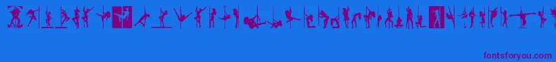 PoleDance Font – Purple Fonts on Blue Background