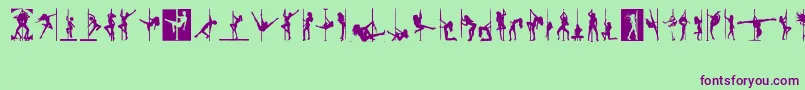 PoleDance Font – Purple Fonts on Green Background