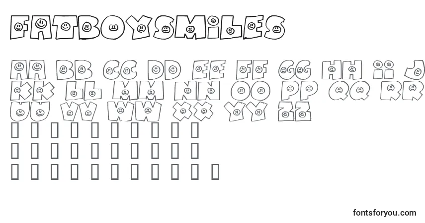 Schriftart Fatboysmiles – Alphabet, Zahlen, spezielle Symbole