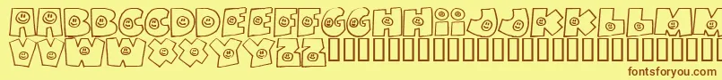More about Fatboysmiles Font Fatboysmiles Font – Brown Fonts on Yellow Background
