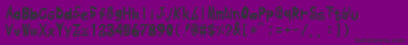 Heart Emboss Font – Black Fonts on Purple Background