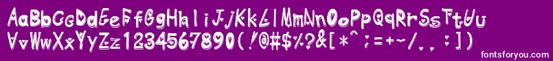 Heart Emboss-fontti – valkoiset fontit violetilla taustalla