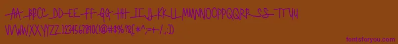 BmdGenerallySpeakingAlternateEndcaps Font – Purple Fonts on Brown Background